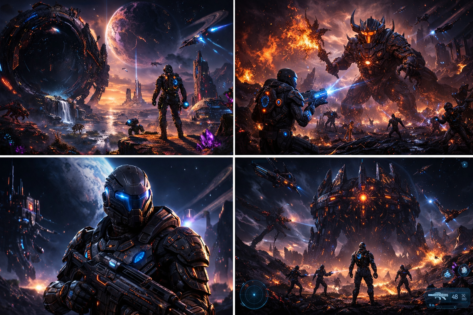 Futuristic battle on an alien world in Echoes of Titan