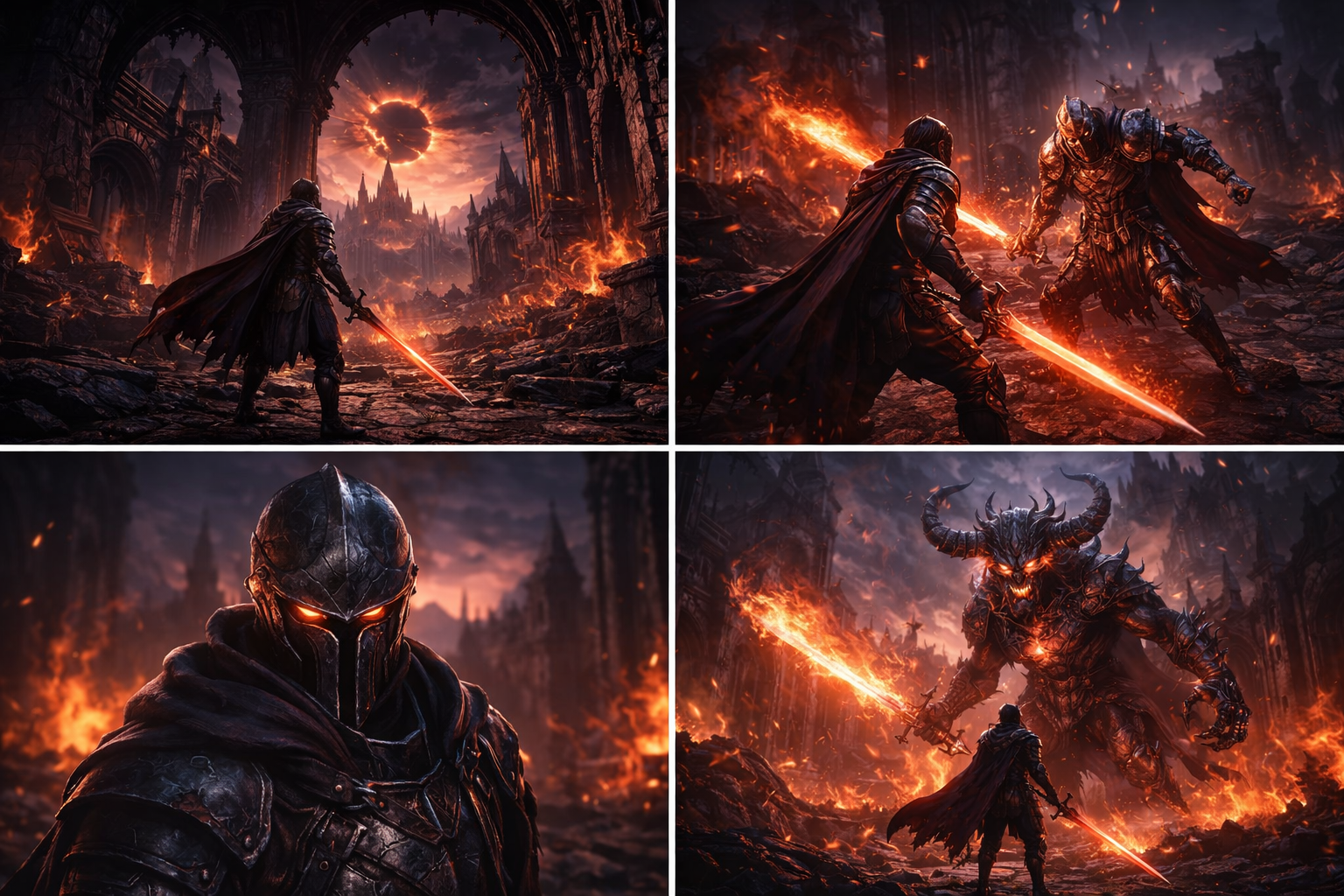 Gothic battles beneath a fiery eclipse in Eclipse Realm