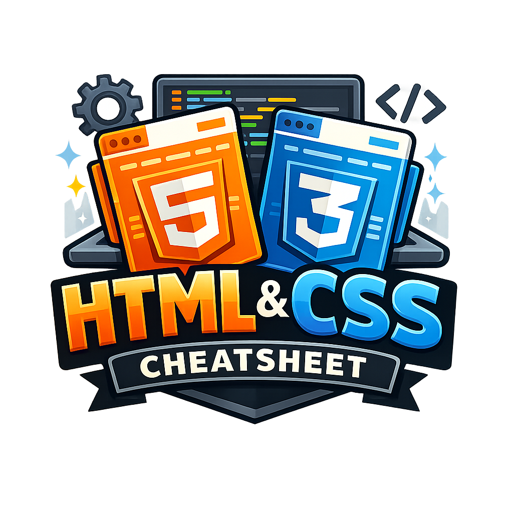 HTML and CSS cheat sheet logo